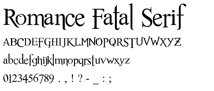 Romance Fatal Serif police